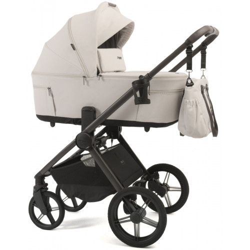 Детская коляска Peppy Soho 3 в 1 с автокреслом Welldon Crown 2 Grey Taupe (бежевый), рама серо-бежевый