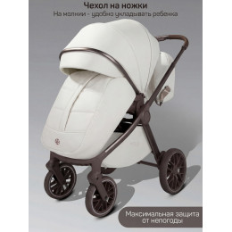 Детская коляска AmaroBaby Motus Premium Ecco Exclusive 3 в 1 с автокреслом Rant Cruise Black молочный