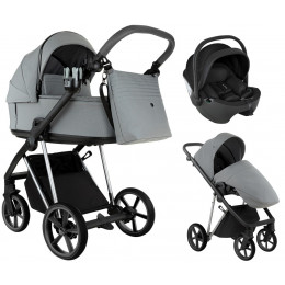 Детская коляска Roan Sol Vintage Luxury 2.0 3 в 1 с автокреслом Pituso Baesa Pro Black VIN 01/BT Blue Tea/Blue Tea/руч.Grey/к.Grey