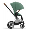 Коляска Cybex Priam IV Chrome Brown complete и автокресло Cloud G i-Size Magic Black 3 в 1 Leaf Green