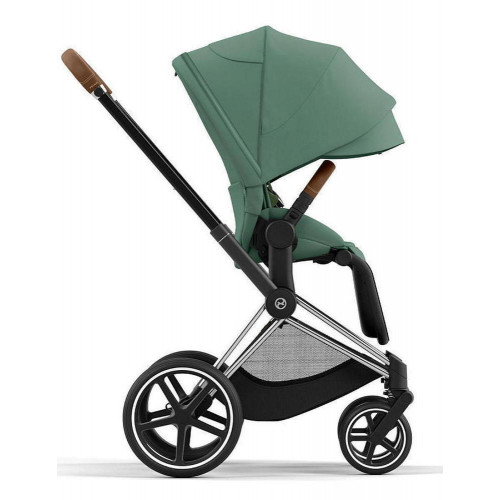 Коляска Cybex Priam IV Chrome Brown complete и автокресло Cloud G i-Size Magic Black 3 в 1 Leaf Green