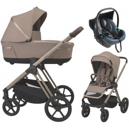 Детская коляска 3 в 1 Espiro Miloo 2.0 и автокресло Pi Gray blue 319 perfect beige