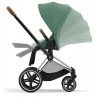 Коляска Cybex Priam IV Chrome Brown complete и автокресло Cloud G i-Size Magic Black 3 в 1 Leaf Green