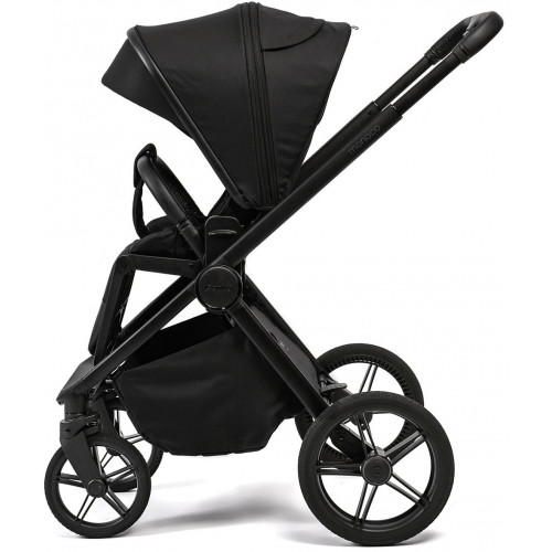 Детская коляска Peppy Monaco Plus 3 в 1 с автокреслом Welldon Crown 2 Black (черный), рама черная