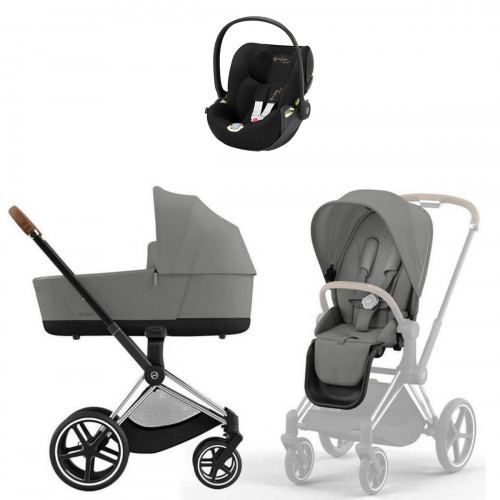 Коляска Cybex Priam IV Chrome Brown complete Cloud T Jeremy Scott Wings 3 в 1 Mirage Grey