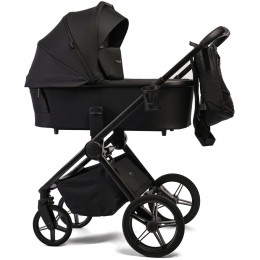 Детская коляска Peppy Monaco Plus 3 в 1 с автокреслом Welldon Crown 2 Black (черный), рама черная