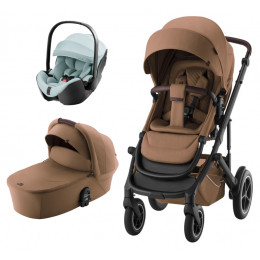 Коляска 3 в 1 Britax Roemer Smile 5Z LUX и автокресло Baby-Safe PRO Style Harbor Blue Warm Caramel