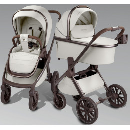 Детская коляска AmaroBaby Motus Premium Ecco Exclusive 3 в 1 с автокреслом Rant Cruise Black молочный