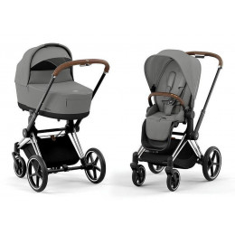 Коляска Cybex Priam IV Chrome Brown complete Cloud T Jeremy Scott Wings 3 в 1 Mirage Grey