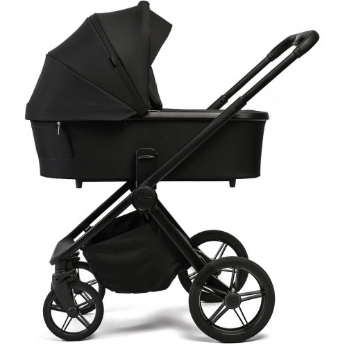 Детская коляска Peppy Monaco Plus 3 в 1 с автокреслом Welldon Crown 2 Black (черный), рама черная