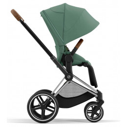 Коляска 3 в 1 Cybex Priam IV Chrome Brown complete и автокресло Cloud T i-Size Peach Pink Plus Leaf Green