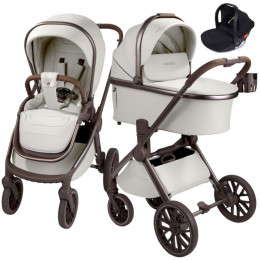 Детская коляска AmaroBaby Motus Premium Ecco Exclusive 3 в 1 с автокреслом Rant Cruise Black молочный