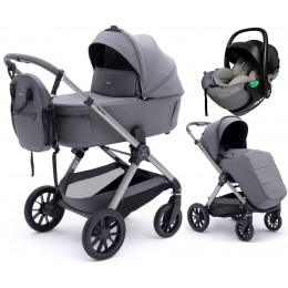 Коляска Agex Prima Pro 3 в 1 с автокреслом i-Safe Grey APS214 Sora серый