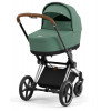 Коляска Cybex Priam IV Chrome Brown complete и автокресло Cloud G i-Size Magic Black 3 в 1 Leaf Green