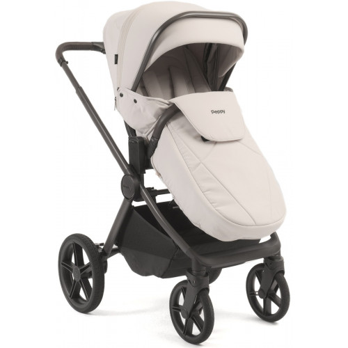 Детская коляска Peppy Soho 3 в 1 с автокреслом Welldon Crown 2 Grey Taupe (бежевый), рама серо-бежевый