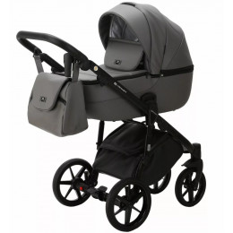 Детская коляска Adamex Bibione Deluxe 3 в 1 BI-SA04 (СЕРАЯ КОЖА)
