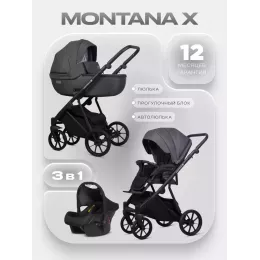 Коляска 3 в 1 Riko Basic Montana X 53 Dark grey