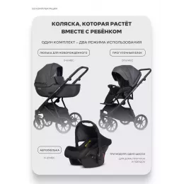 Коляска 3 в 1 Riko Basic Montana X 53 Dark grey