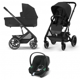 Купить коляску 3в1 Cybex Balios S Lux, в цвете Moon Black + автокресло Cybex Aton B2