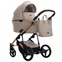 Детская коляска Bebetto Loren Stella Pro 3 в 1 с автокреслом Avionaut Cosmo 05 бежевая кожа