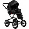 Детская коляска Indigo Barbara Eco Classic 3 в 1 с автокреслом Avionaut Cosmo Grey Be03 черная кожа