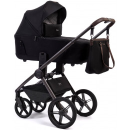 Детская коляска Peppy Monaco Thermo 3 в 1 с автокреслом Welldon Crown 2 Grey Black (черный), рама серо-коричневая