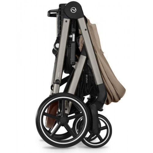 Коляска Cybex Balios S Lux TPE complete Cloud T Mirage Grey 3 в 1 Almond Beige с дождевиками