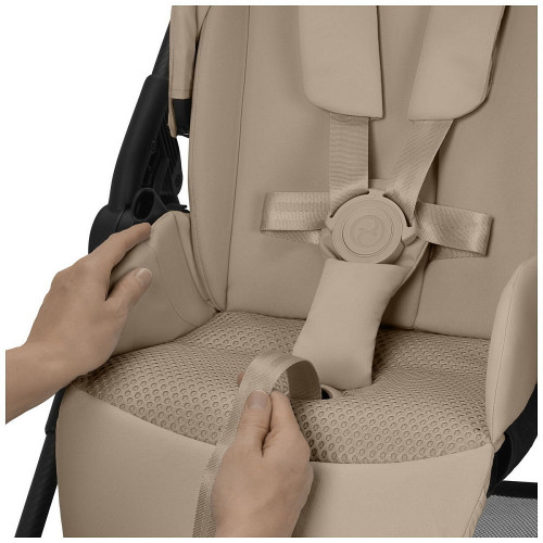 Коляска Cybex Melio Carbon Cloud T i-Size Mirage Grey 3 в 1 Almond Beige/Magic Black с дождевиками