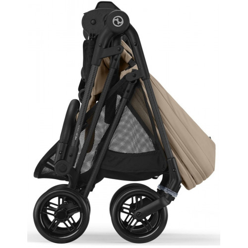 Коляска Cybex Melio Carbon Cloud T i-Size Mirage Grey 3 в 1 Almond Beige/Magic Black с дождевиками