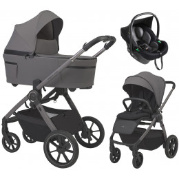 Детская коляска 3 в 1 Espiro Yoga 2026 и автокресло Pi Black 217 gray zen
