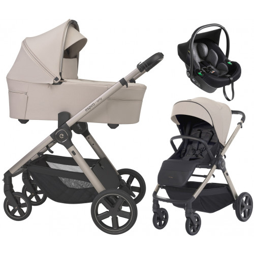 Детская коляска 3 в 1 Espiro Only 2026 и автокресло Pi Black 519 vanilla beige