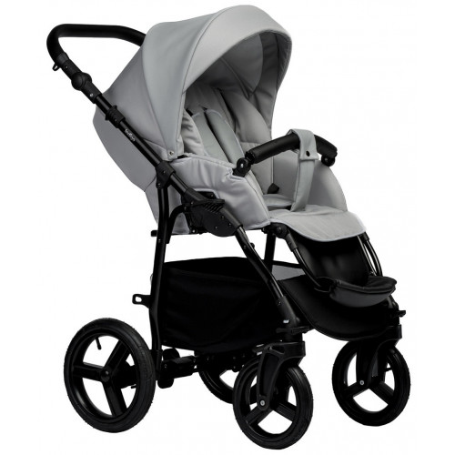 Детская коляска Indigo Impulse Eco 3 в 1 с автокреслом Avionaut Cosmo Black Ie04 св.серая кожа/св.серый