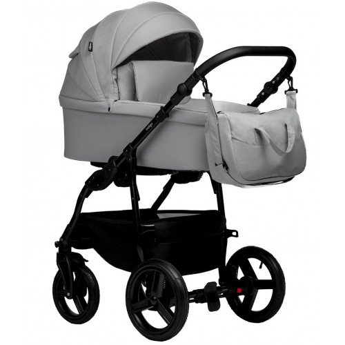 Детская коляска Indigo Impulse Eco 3 в 1 с автокреслом Avionaut Cosmo Black Ie04 св.серая кожа/св.серый