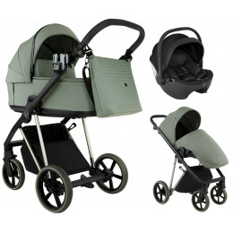 Детская коляска Roan Sol Vintage Luxury 2.0 3 в 1 с автокреслом Pituso Baesa Pro Black VIN 02/SG Sage Green/Sage/руч.Black