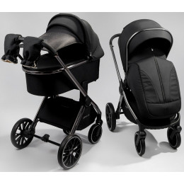 Детская коляска AmaroBaby Genius 3 в 1 с автокреслом Rant Miro Graphite черный
