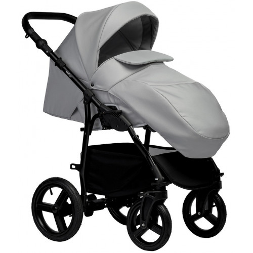 Детская коляска Indigo Impulse Eco 3 в 1 с автокреслом Avionaut Cosmo Black Ie04 св.серая кожа/св.серый