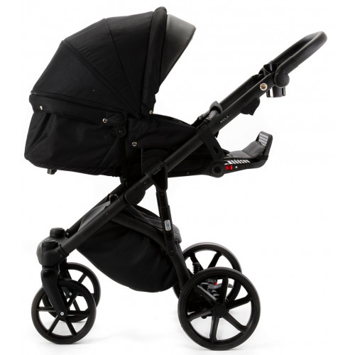Детская коляска Adamex Nola Natura 3 в 1 N-11-CARBON (ЧЕРН + ЧЕРН. КОЖА)