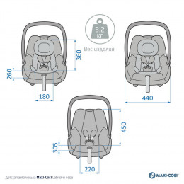 Детская коляска Maxi-Cosi Fame 3 в 1 с автокреслом CabrioFix Essential graphite Twillic Black/Черный