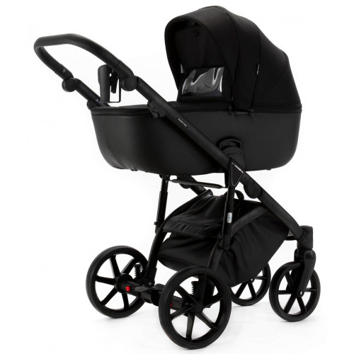 Детская коляска Adamex Nola Natura 3 в 1 N-11-CARBON (ЧЕРН + ЧЕРН. КОЖА)
