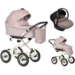 Детская коляска Indigo Barbara 21 Classic 3 в 1 с автокреслом Avionaut Cosmo Beige Ba07 розовый
