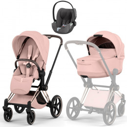 Коляска Cybex Priam V Rosegold Style Cloud T Mirage Grey Plus 3 в 1 Peach Pink