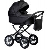 Детская коляска Indigo Barbara Eco Classic 3 в 1 с автокреслом Avionaut Cosmo Grey Be03 черная кожа