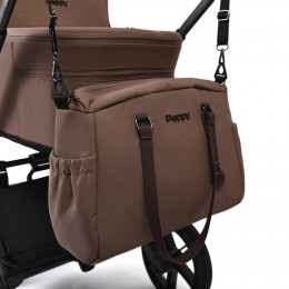 Детская коляска Peppy Soho 3 в 1 с автокреслом Verona Beige Cappuccino (капучино) рама шоколад