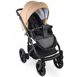Детская коляска Bexa Ideal Eco 3 в 1 с автокреслом Avionaut Cosmo IE03 черный+т.бежевая кожа