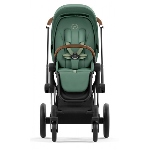 Коляска 3 в 1 Cybex Priam IV Chrome Brown complete и автокресло Aton B2 i-Size Dynamic Red Leaf Green