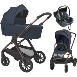 Детская коляска 3 в 1 Espiro Code 2026 и автокресло Pi Gray blue 103 elegant navy