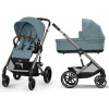 Коляска Cybex Balios S Lux TPE complete Aton S2 Hibiscus Red 3 в 1 Stormy Blue с дождевиками