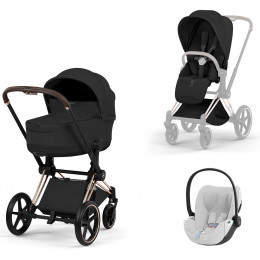 Коляска Cybex Priam V Rosegold Style Cloud T Platinum White Plus 3 в 1 Sepia Black