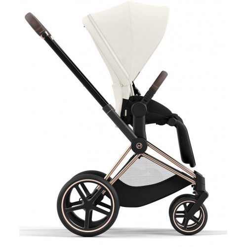 Коляска 3 в 1 Cybex Priam IV Rosegold complete и автокресло Aton B2 i-Size Dynamic Red Off White