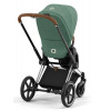 Коляска 3 в 1 Cybex Priam IV Chrome Brown complete и автокресло Aton B2 i-Size Dynamic Red Leaf Green